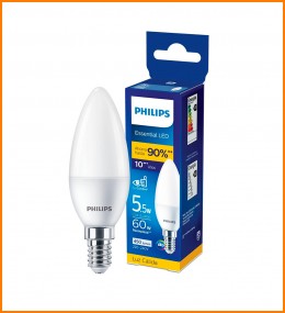 AMPOLLETA LED VELA 5.5W 2700K E14