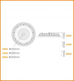 LUMINARIA INDUSTRIAL UFO30 200W 6500K