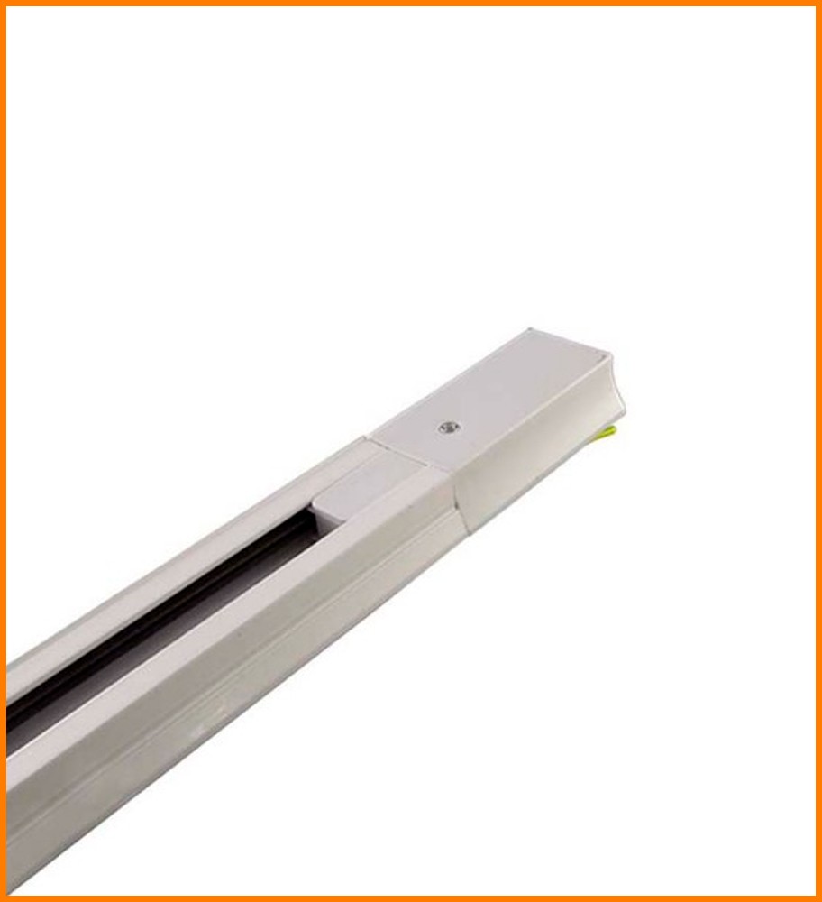 RIEL ELECTRIFICADO 1MT BLANCO 3 LINEAS 2P+T M-ALITE