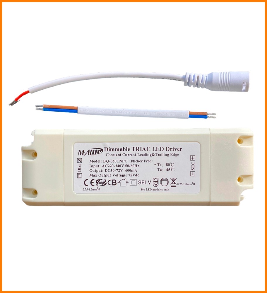 Repuesto driver para panel dimeable 48W-72W,  con corriente 1150mA , Marca M-ALITE.