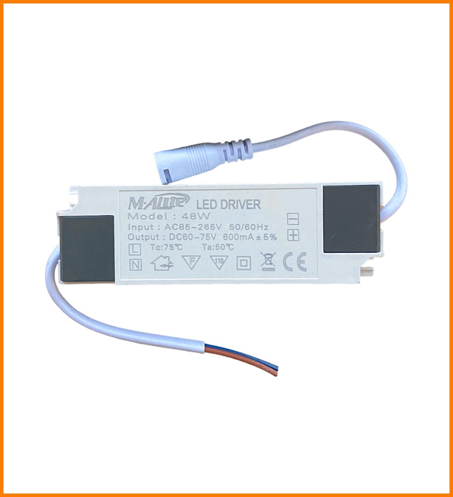 Repuesto driver para panel 48W,  con corriente 600mA , Marca M-ALITE.